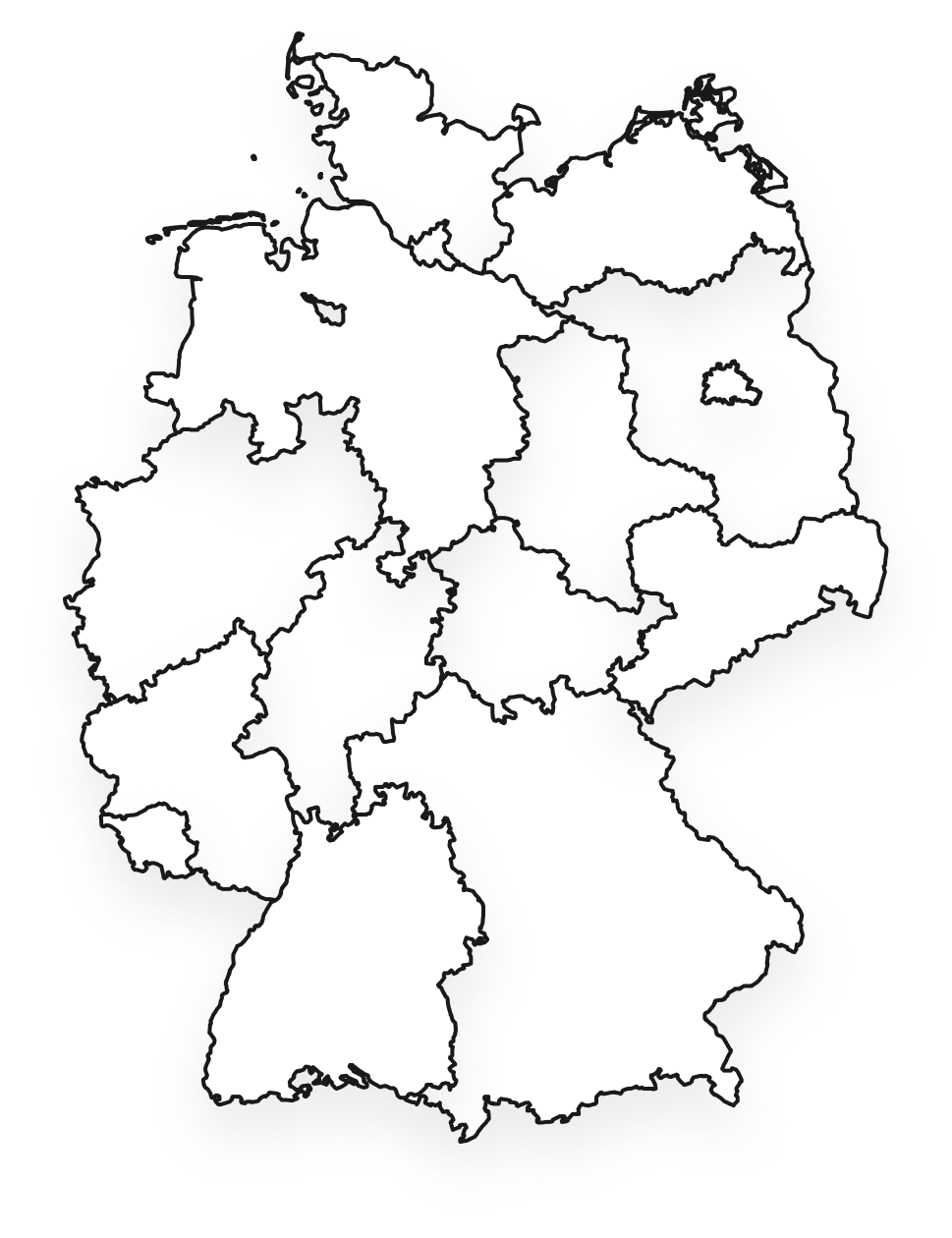Deutschlandkarte mit Bundesländern