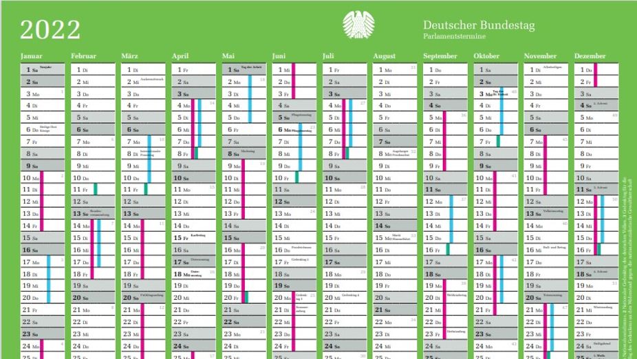Deutscher Bundestag - Sitzungskalender